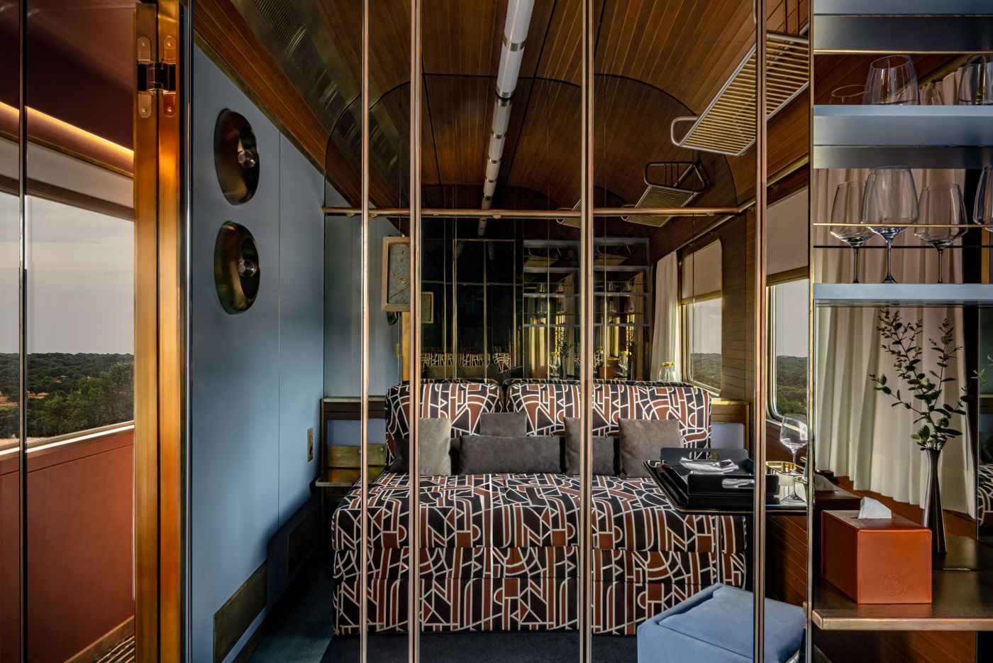 La Dolce Vita Orient Express Deluxe Cabin made up as a double bed