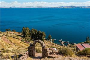 A view of Titicaca lake from Taquile Island
