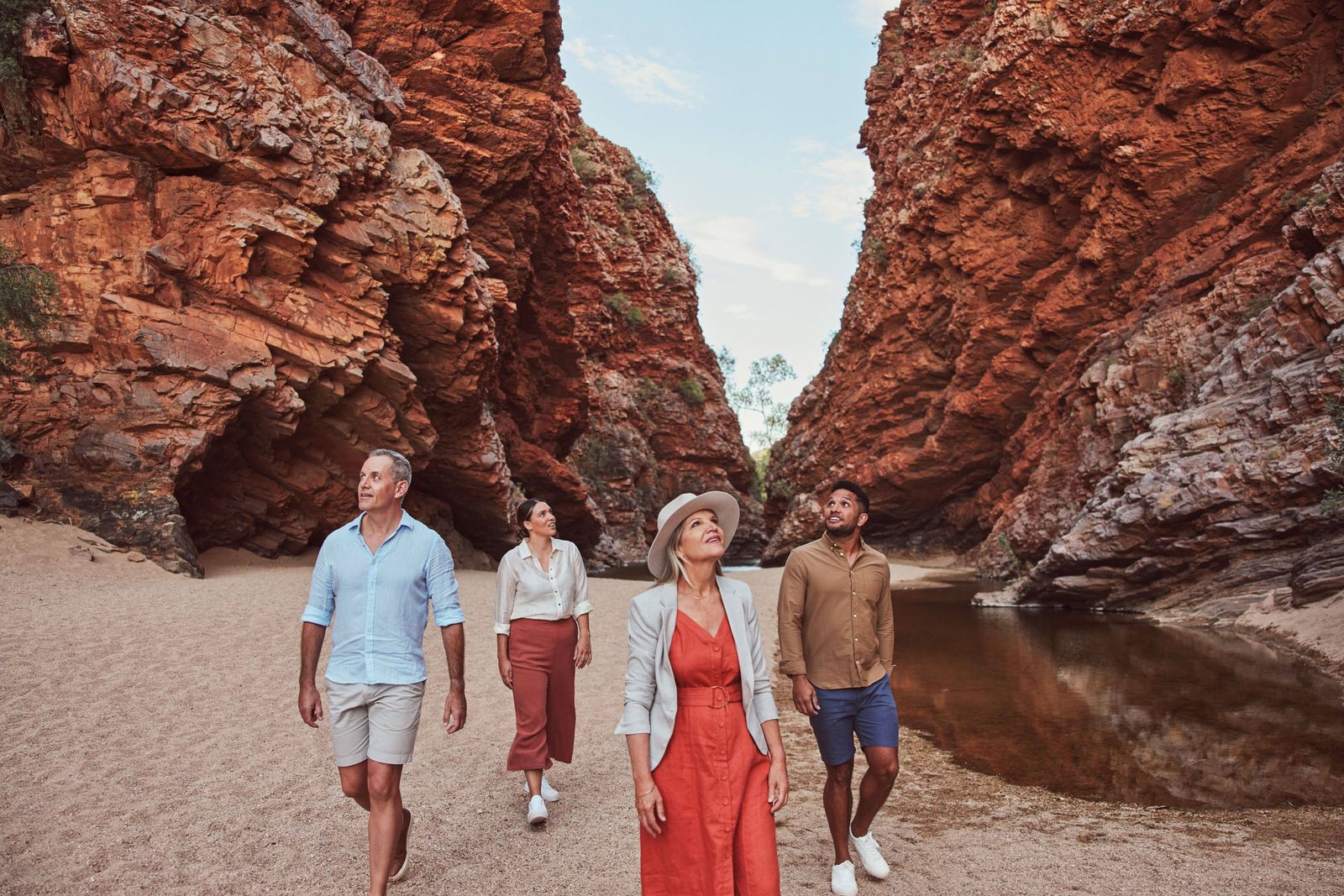 Walkers in Simpsons Gap near Alice Springs. Photo: Tourism Australia / Tourism NT