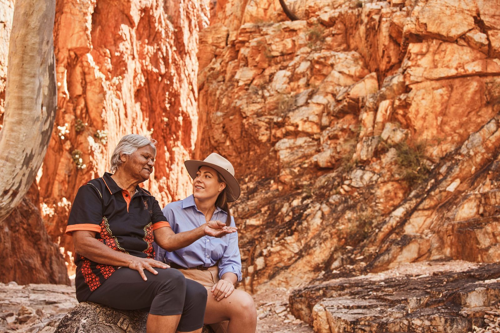 Standley Chasm with an Arrernte guide. Photo: Tourism Australia / Tourism NT