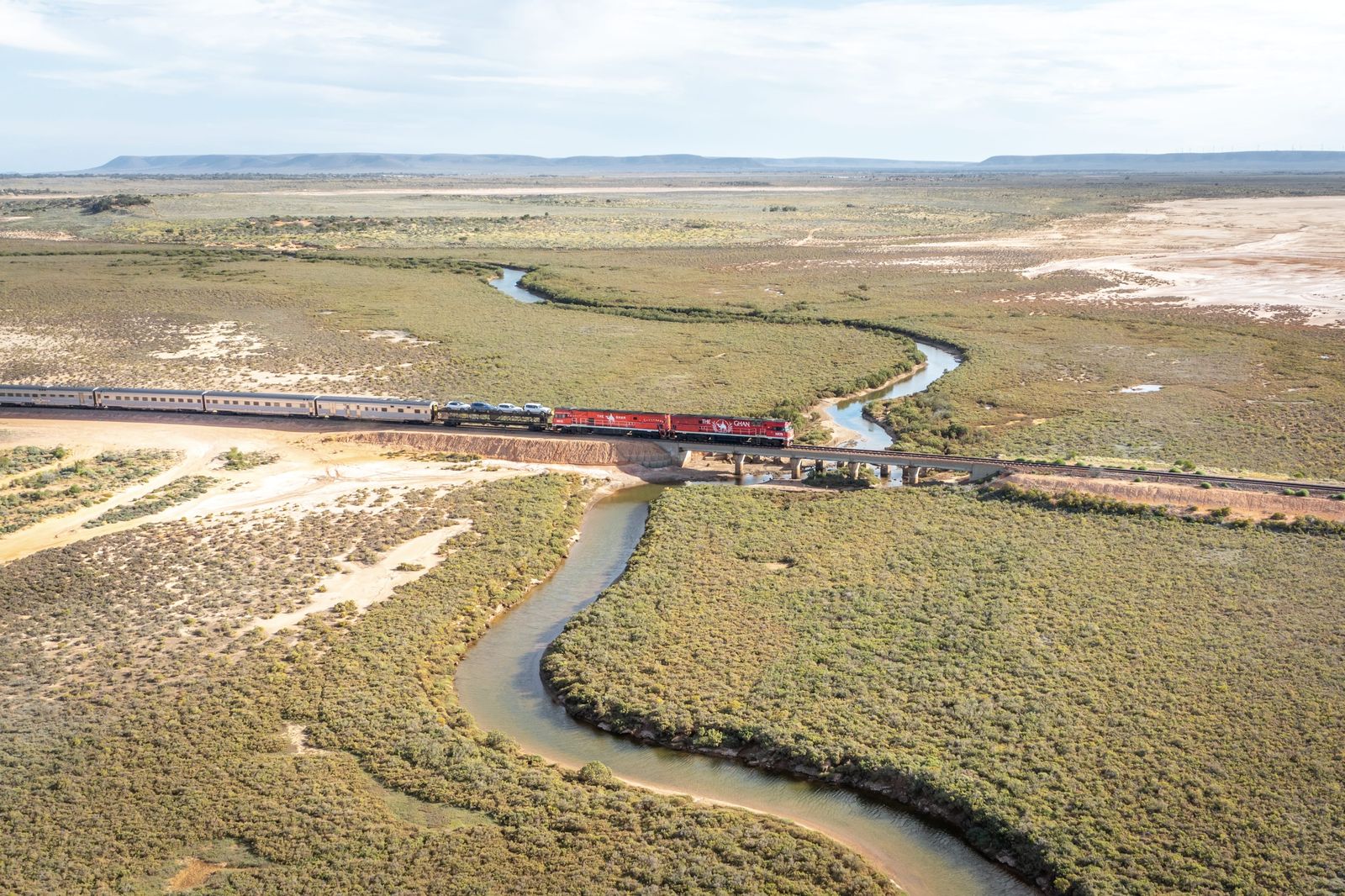 The Ghan near Port Augusta. Photo: Tourism Australia