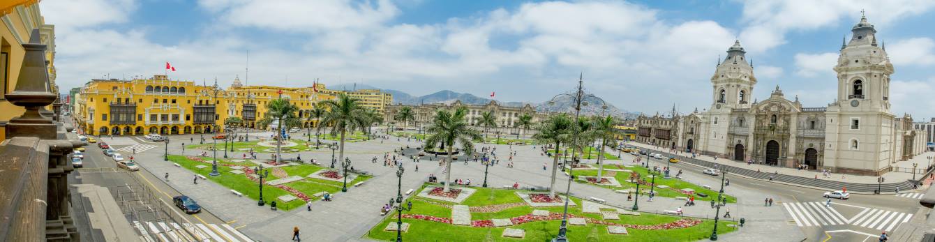 Impressive colonial center in Lima, Peru