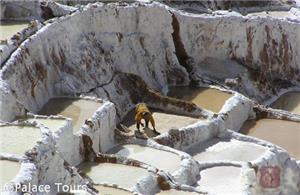 The age-old terraced salt mines in Maras