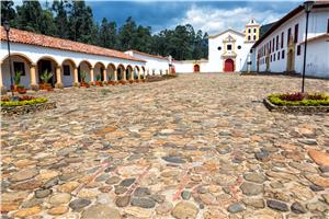 Cobblestone Surrounding Church