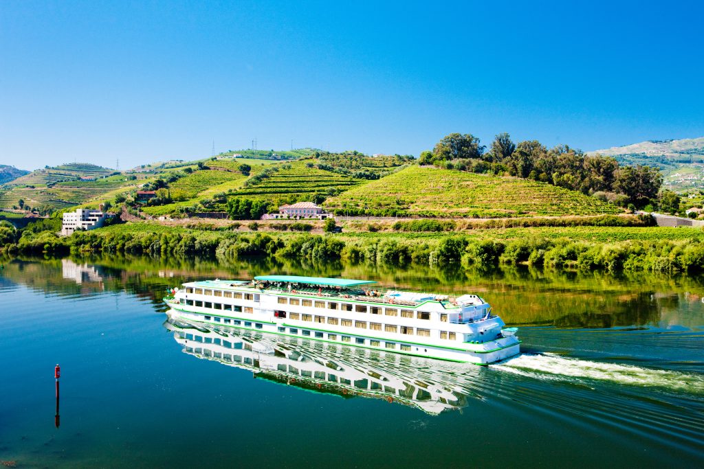 cruise ship at Peso da Regua, Douro Valley, Portugal