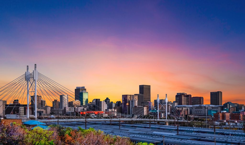 Nelson Mandela Bridge over Johannesburg Park Station in Gauteng