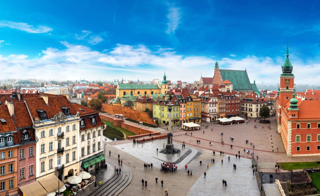 Panoramic view of Warsaw