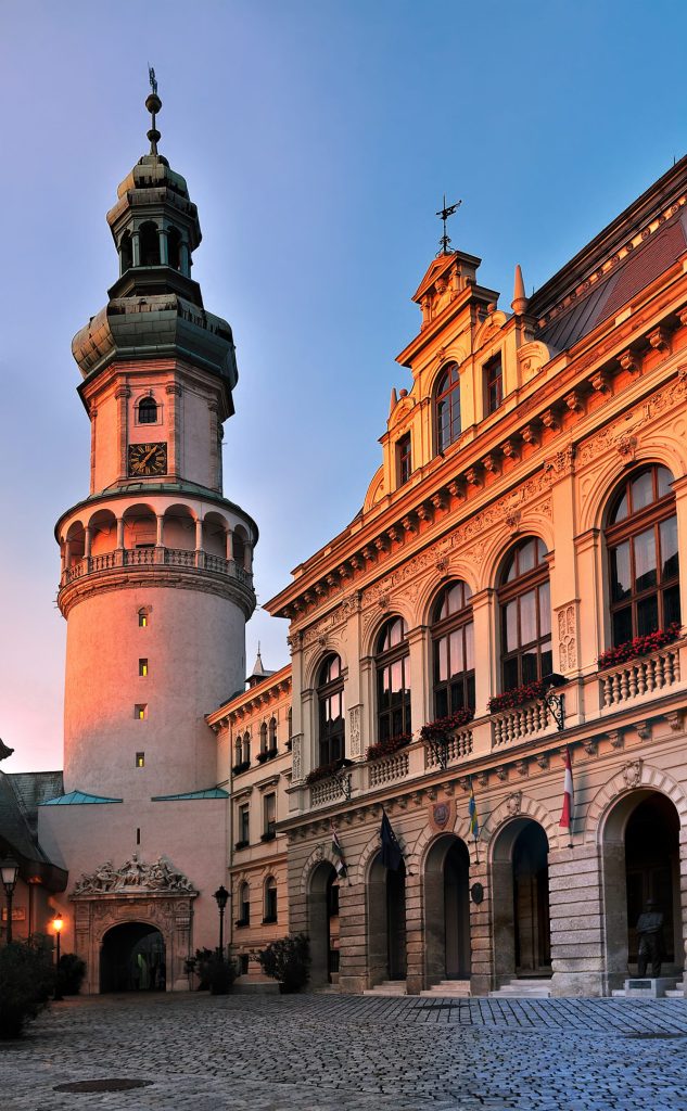 Beautiful sunset in Sopron city, Hungary