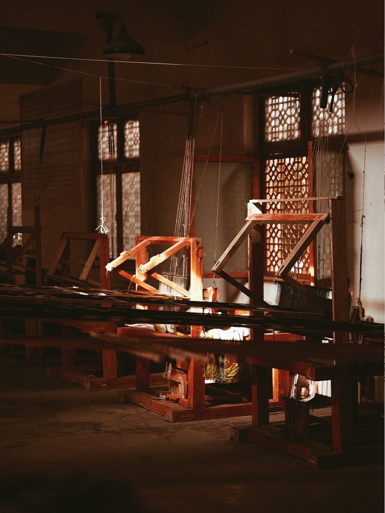 Golden Eagle Silk Road Express: atlas silk weaving, Hotan