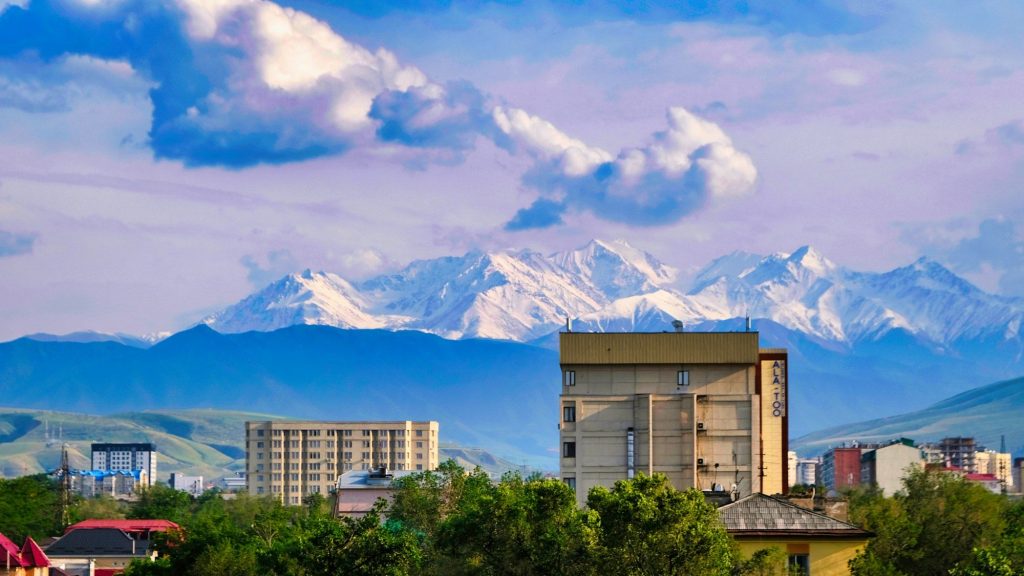 Bishkek with the Tian Shan mountains behind — Bishkek, Kyrgyzstan