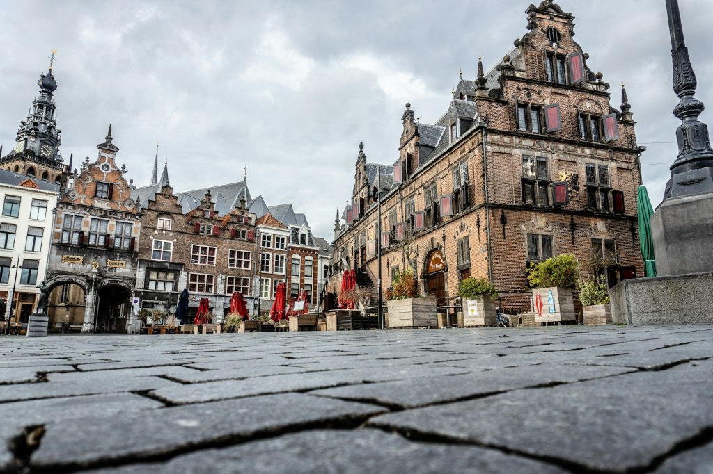 A historic street in Nijmegen, the oldest city in the Netherlands