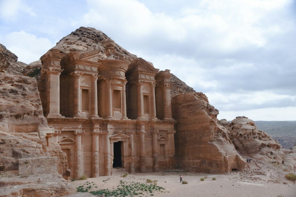 The rose-red Treasury facade at Petra, Jordan