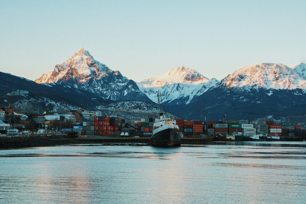 A ship in the waters off Ushuaia — Ushuaia, Tierra del Fuego, Argentina